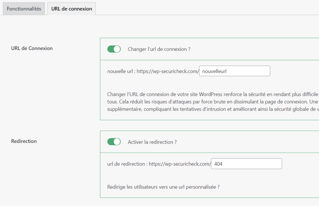 changement url backoffice wordpress