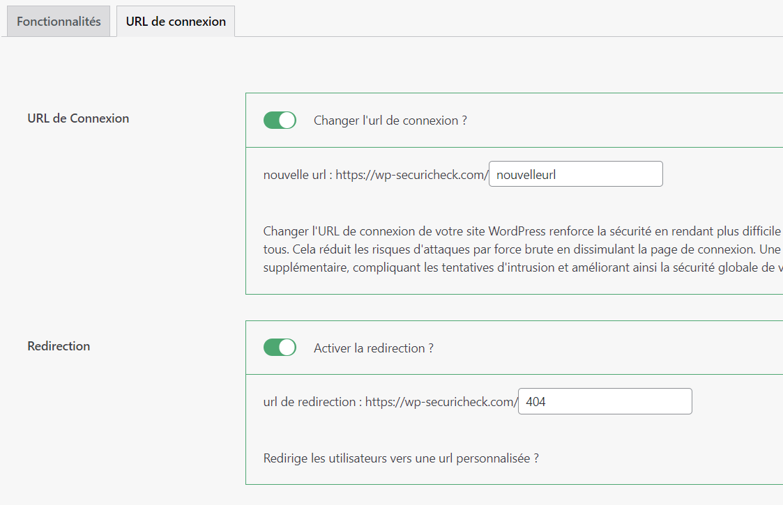 changement url backoffice wordpress
