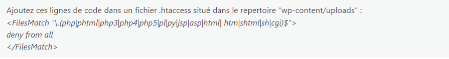 sécurisation uploads wordpress