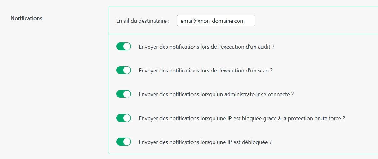 notifications securicheck